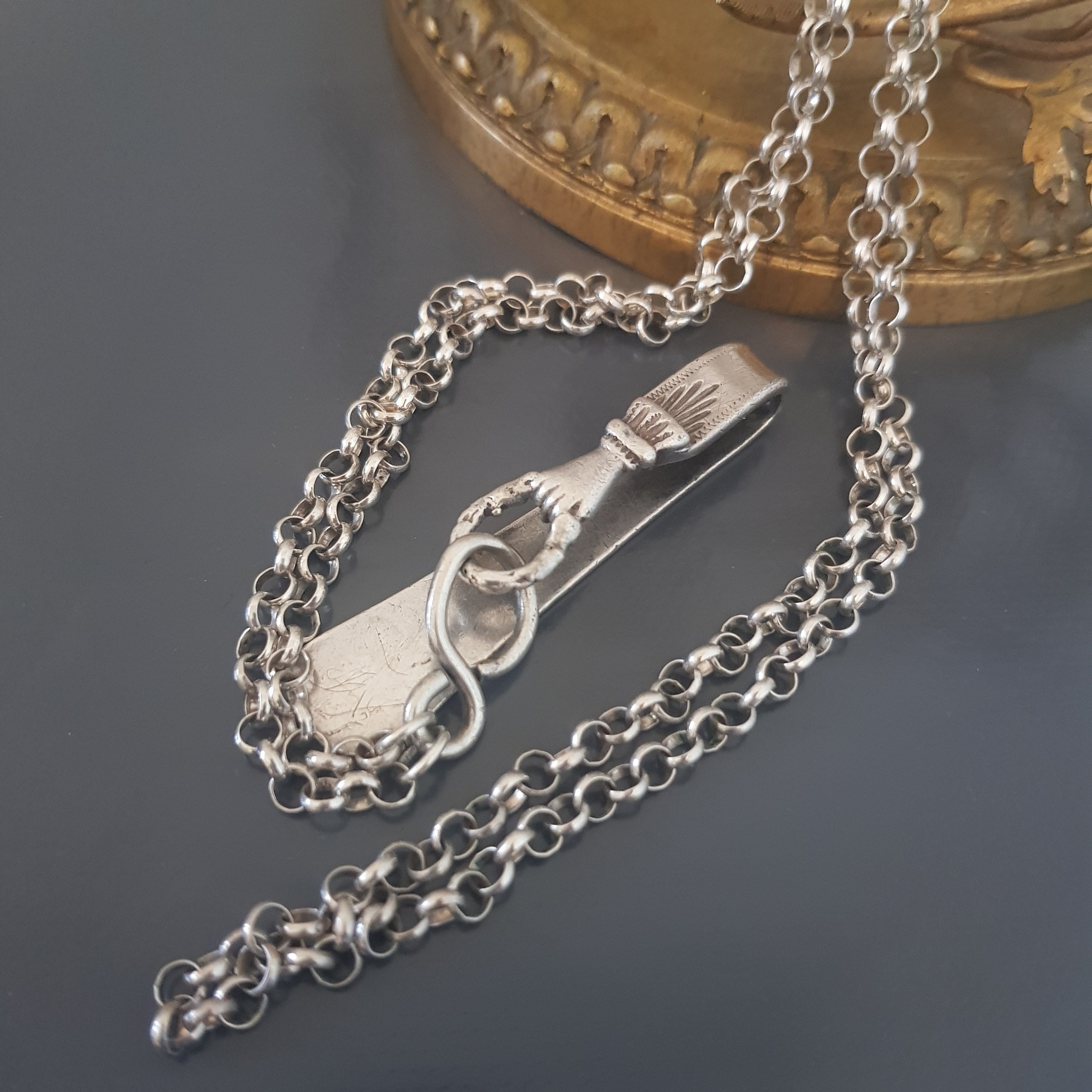 19世紀後半 フランス アンティーク ホールマーク ミネルヴァ ロカイユ