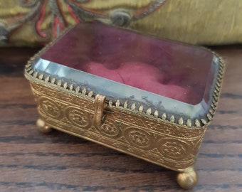 アンティーク 19 世紀ビクトリア朝ナポレオン 3 世のジュエリーケース