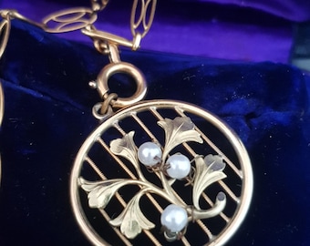 Antique Edwardian Fix Gold Filled Pendant  French Jewel C 1910