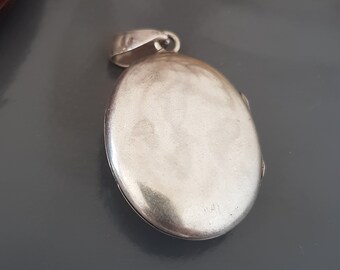 Pendentif Camée / Cassolette Porte-photo - Style époque 1900 - Doré Argenté - Occasion