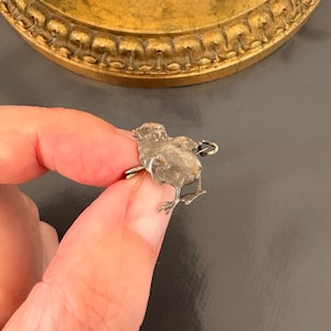 Rare Antique Tiny Сhicken Brooch French Miniature Bird Brooch Pin C 1900