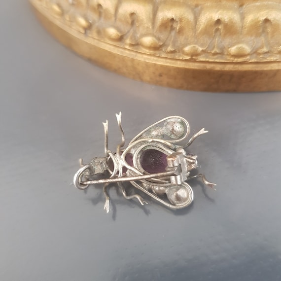 Pendentif Plume Argent Et Améthyste Vintage - États-Unis - Occasion