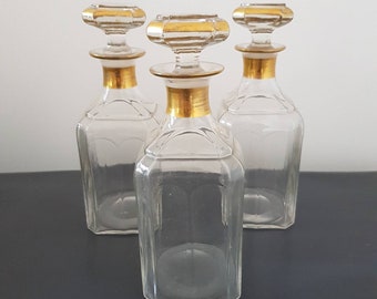 Antique Set Of Baccarat Crystal Whiskey Decanters Mid 19th Century Napoleon III