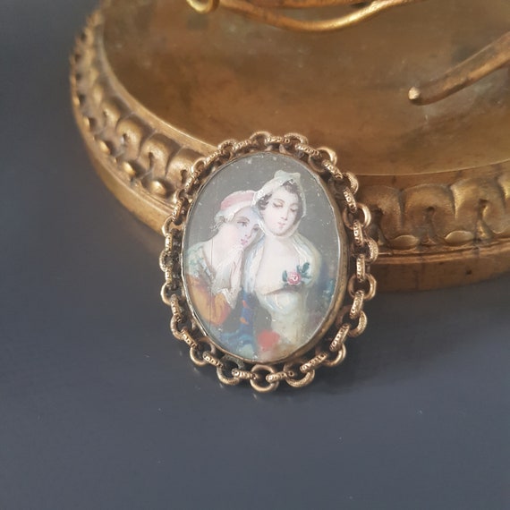 Pendentif/broche indien vintage en filigrane d'argent avec ornements