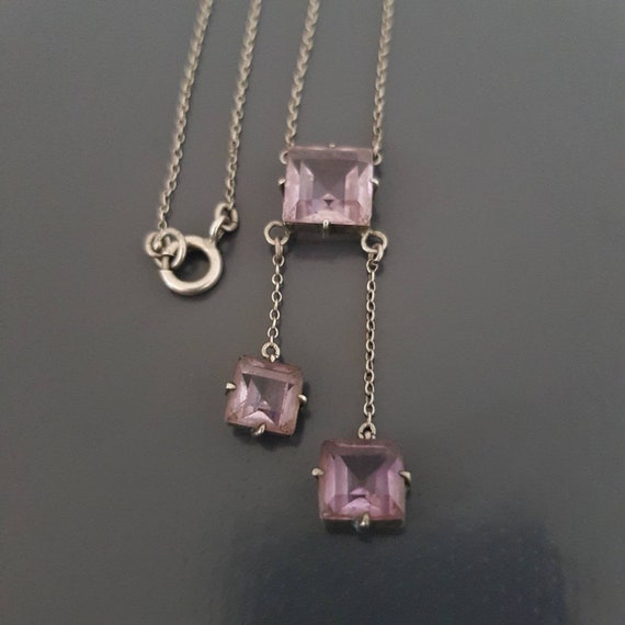 Collier Négligé Ancien Art Déco 1920/30 En Argent Avec Hématite - Longueur 44,5 Cm - Occasion