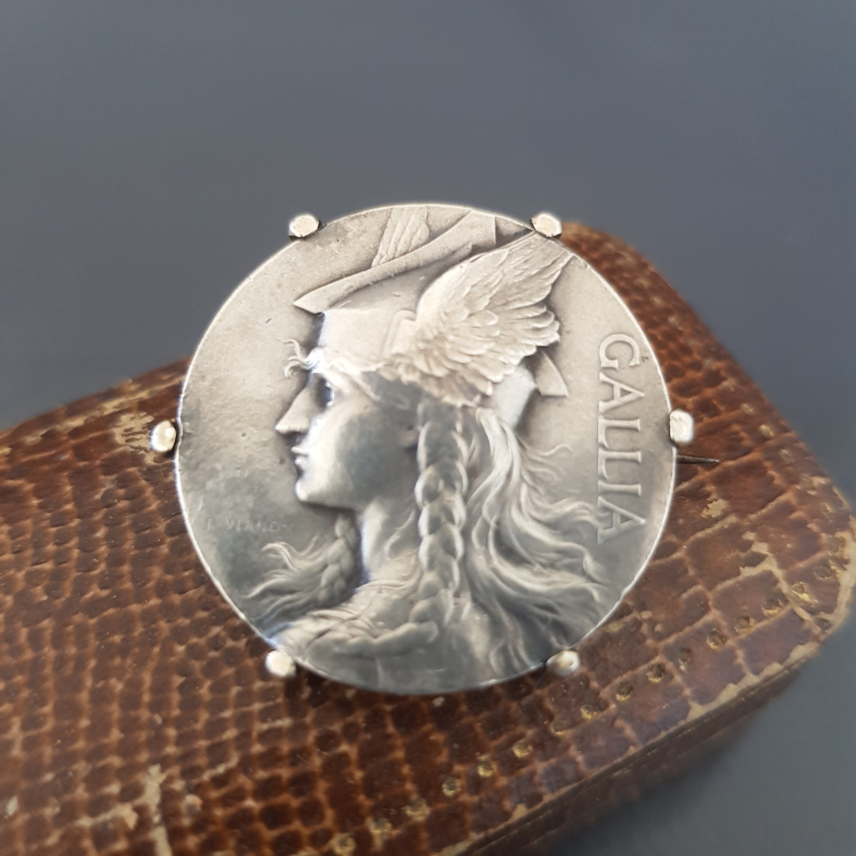 Broche Ancienne En Argent Massif - 9g - Initiales NLD - Style Art Déco Avec Poinçon