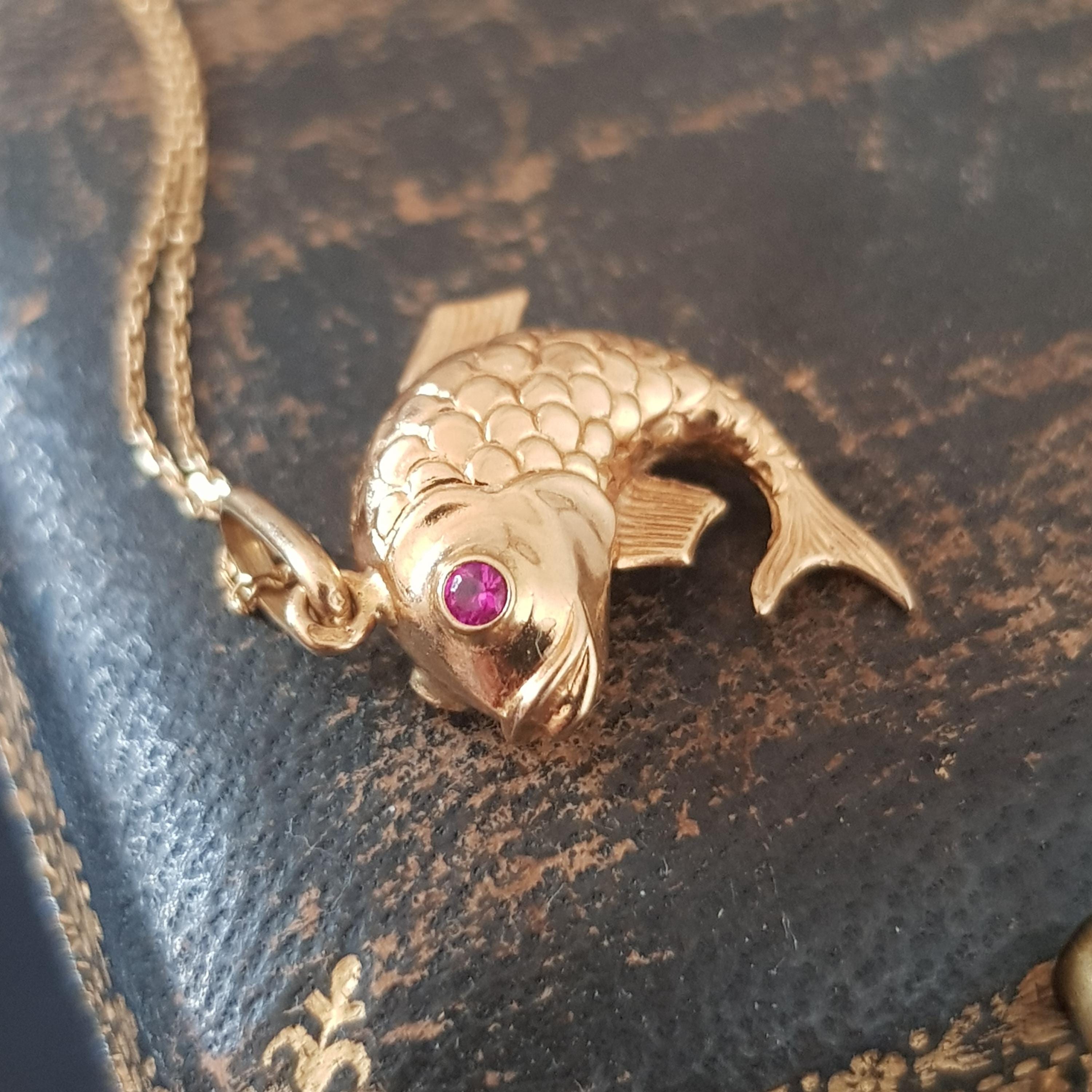 Pendentif Poisson Bar Texturé Or Jaune 14 Carats - Wishing For Claudia