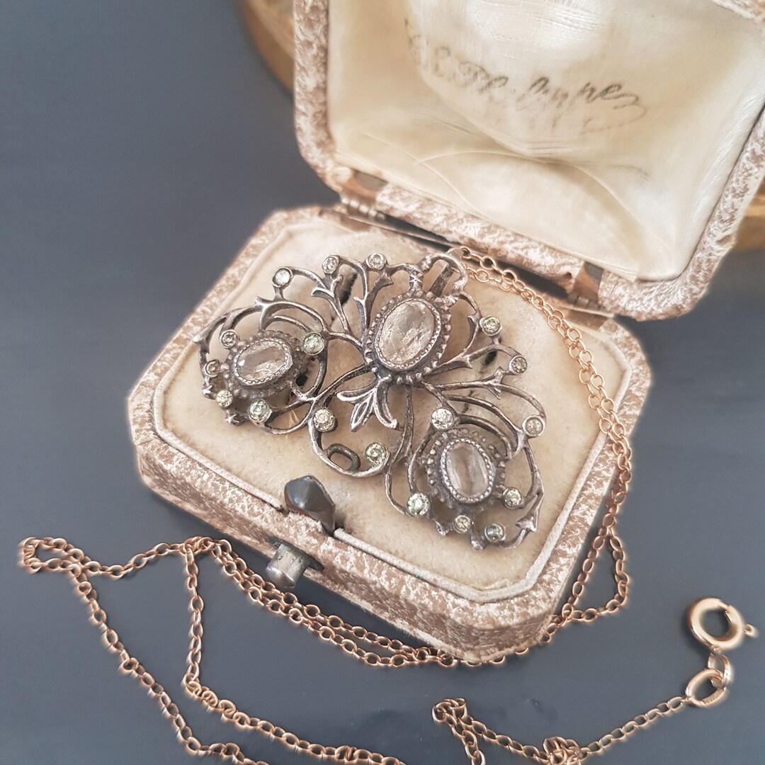 Antique Sterling Silver Paste Pendant Regional French 19th Century Jewel Etsy