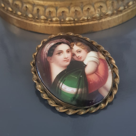 Broche Ancienne Vintage Avec Motif Fleur - Bijou Antique D'occasion