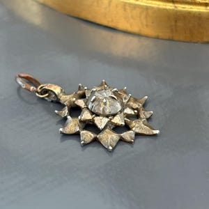 Antique Georgian Silver Rose Cut Diamond Charm Pendant C 1800 image 2