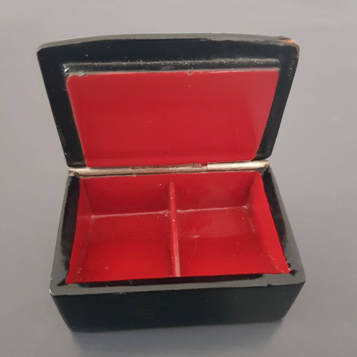 Antique Russian Papier Mâché Lacquer Stamp Box Manufacture Etsy