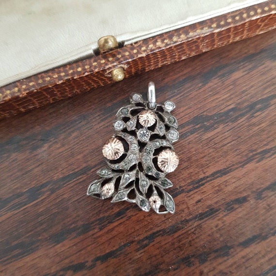 Broche Ancienne Monogrammée En Argent Sterling Et Or - Bijou Antique - Occasion