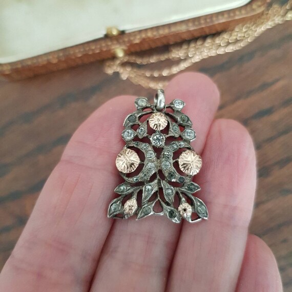 Broche Ancienne Monogramme En Argent Sterling Et Or - Bijou Antique Vintage