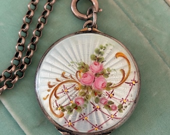 Chaîne De Montre à Gousset Châtelaine En Argent Massif - Style Vers 1900 - Occasion