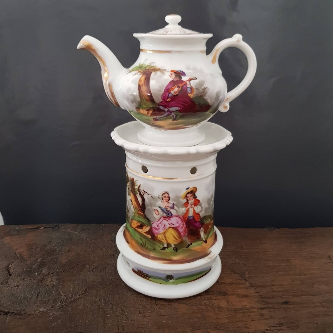 French Porcelain Teapot Paris Porcelain Xixth Century Antique French