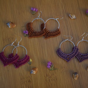 Macrame Earrings/ Handmade Earrings/ Boho/Hippie/Summer colors/Bohemian jewels