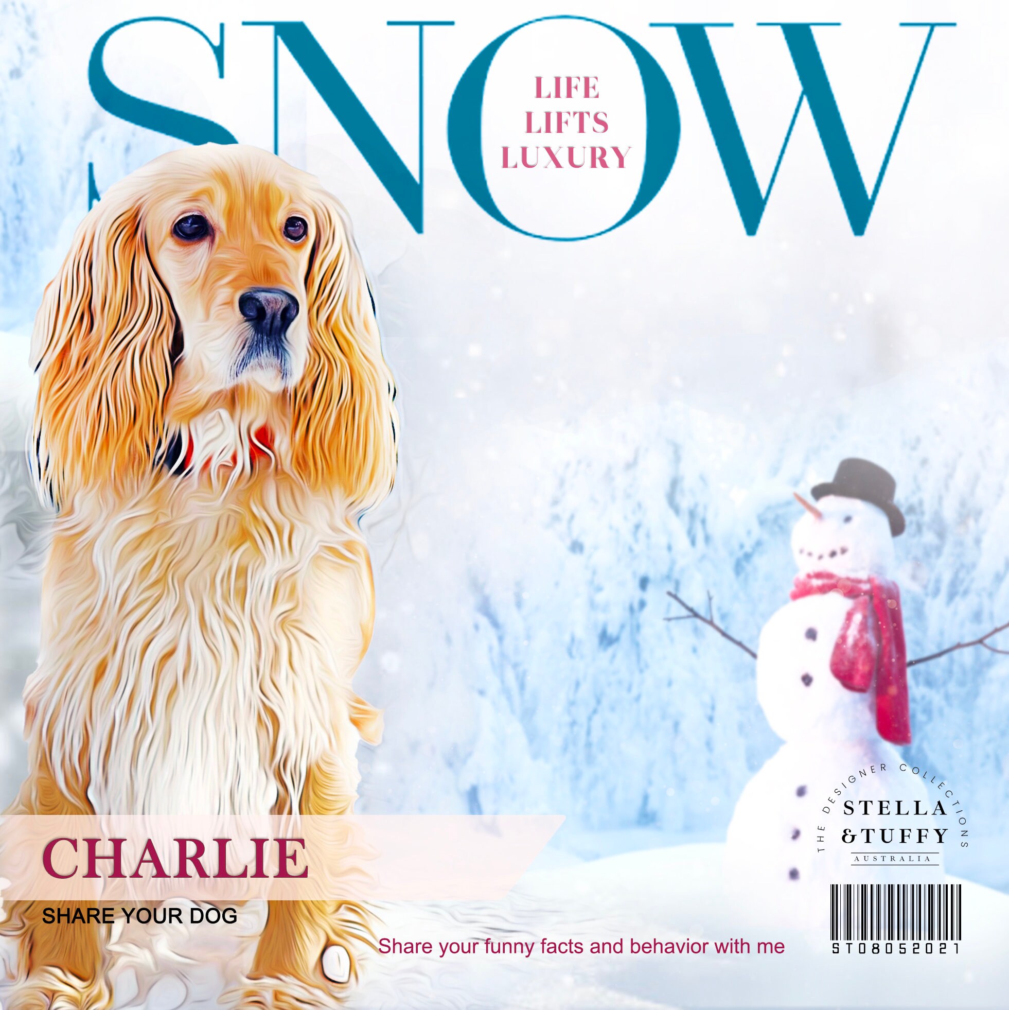 Digital Pet Magazine Cover Style custom magazine cover Etsy