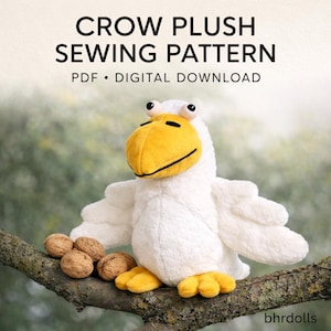 Crow Plush Sewing Pattern PDF – Bird Toy Pattern