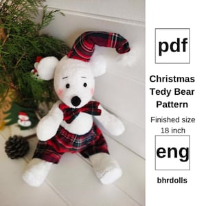 Christmas Memory Bear Sewing Pattern – Stuffed Animal (PDF)