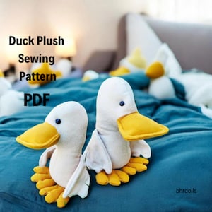 Stuffed Duck Sewing Pattern, DIY Plush Baby Toy (PDF)