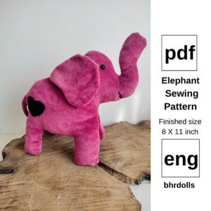 Elephant Plush Sewing Pattern – Stuffed Animal PDF – DIY Soft Toy – Elephant Sewing Template