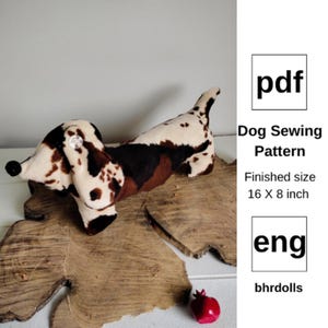 PDF - Patron de couture facile pour chiot et chien en peluche - Tutoriel bricolage pour peluches