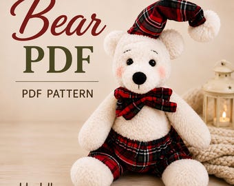 Memory Bear Sewing Pattern PDF, Keepsake Teddy Bear Pattern, Plush Stuffed Animal Toy, DIY Soft Toy Tutorial