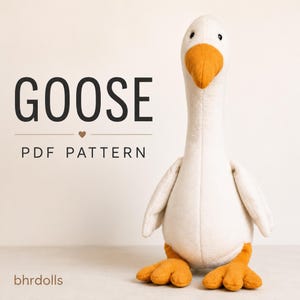 Goose Sewing Pattern PDF, Soft Toy Pattern, Farm Animal Plush Pattern, Instant Download