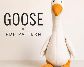 Goose Sewing Pattern PDF, Soft Toy Pattern, Farm Animal Plush Pattern, Instant Download