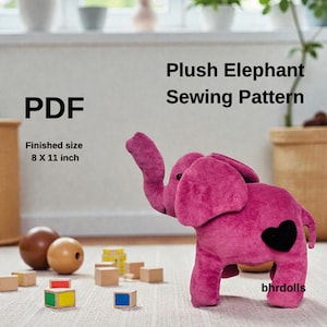 Elefant Plüsch Schnittmuster PDF - Stofftier Nähanleitung