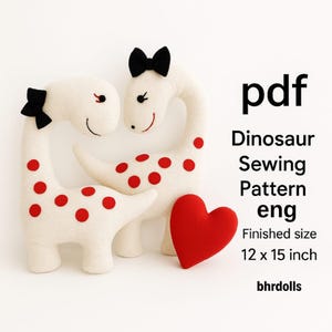 Dinosaur Plush Sewing Pattern – DIY Stuffed Animal – Kids’ Soft Toy PDF – Handmade Dino Plush Pattern
