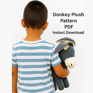 Donkey Plush Sewing Pattern PDF – Farm Animal Soft Toy Tutorial