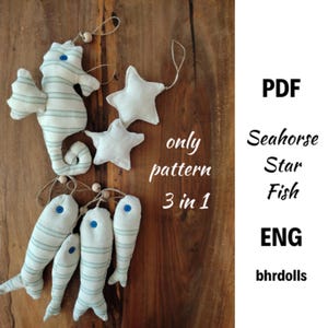 Ocean Animal Sewing Pattern PDF – Fish Starfish Seahorse Plush Toy