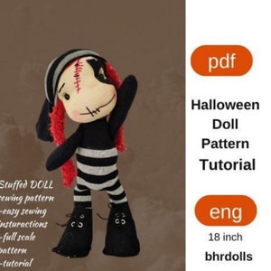 Halloween Voodoo-Puppe Schnittmuster PDF - Plüschtier DIY - Nähanleitung für Fortgeschrittene