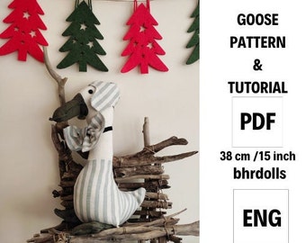 PDF sewing animal pattern -Handmade plush toy - Goose -baby gifts