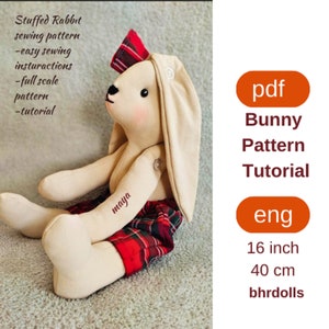 Bunny Plush Sewing Pattern PDF – DIY Rabbit Soft Toy – Stuffed Animal PDF