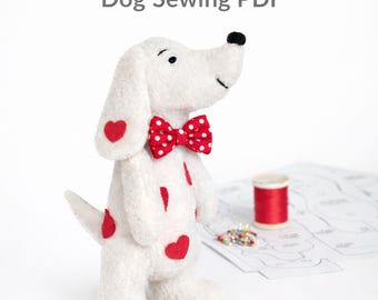 Stuffed Dog Sewing Pattern PDF | Puppy Plush DIY Soft Toy Tutorial | Printable Animal Doll