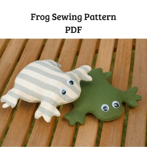 Frog Plush Sewing Pattern PDF – Cute DIY Stuffed Frog Toy – Instant Download