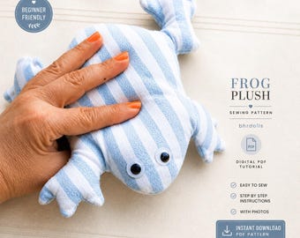 Frog Sewing Pattern PDF, Easy Stuffed Animal Pattern, Plush Toy Pattern, Instant Download