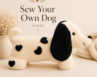 Dog Plush Sewing Pattern PDF – Stuffed Animal Tutorial, Instant Download, DIY Project