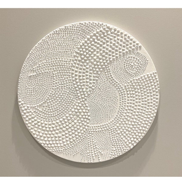 CENTRIC - Original Handmade Circular Texture Art Monochrome Minimalist Structural Abstract Canvas Acrylic 3D Modern Wall Art