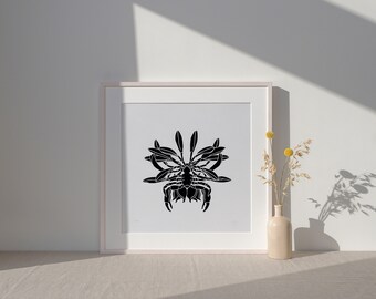 Linocut 22.5 x 21.5 cm | Animal & Plant | limited and signed | original print | art | block print | handmade