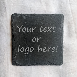 Personalized Laser Engraved Slate Coasters | Custom Drink Mats | Unique Housewarming Gift