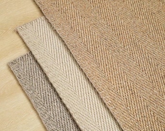Alfombra japonesa de fibra natural hecha a mano, alfombra interior de fácil cuidado para sala de estar y baño, yute de alfombra sólida multicolor, corredor de alfombra personalizado