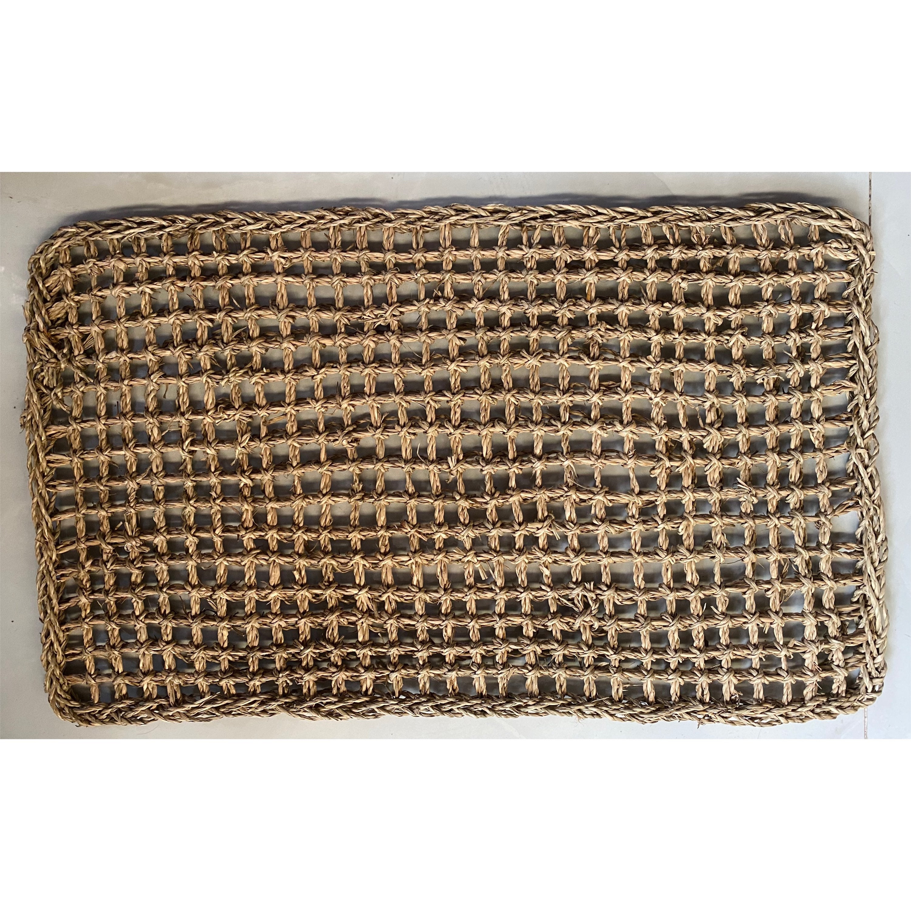 Hand Seagrass Woven Door Mat Rectangle Seagrass Mat Natural Weave