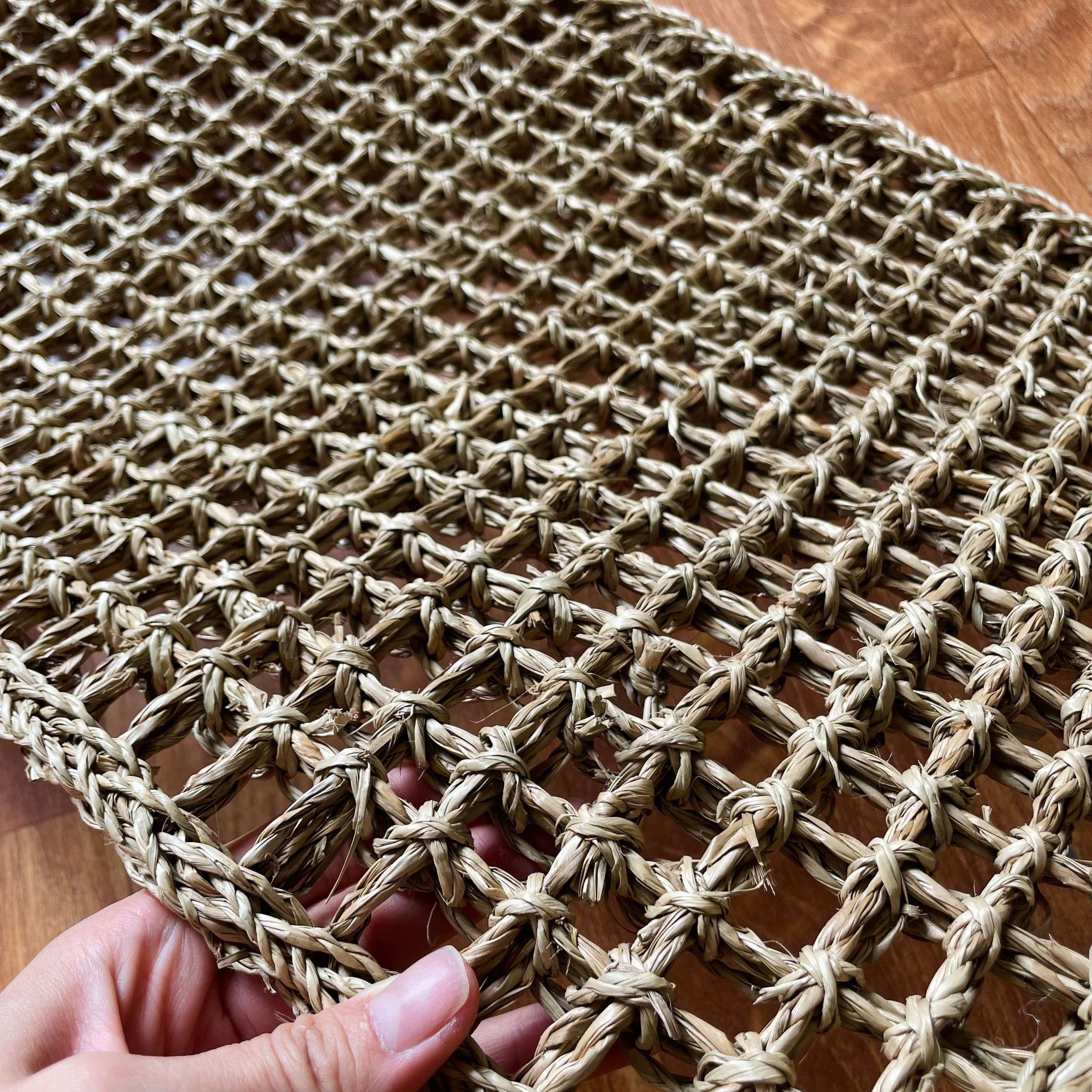 Hand Seagrass Woven Door Mat Rectangle Seagrass Mat Natural Weave