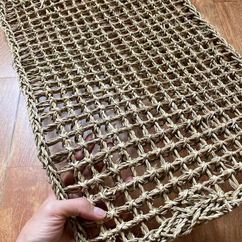 Hand Seagrass Woven Door Mat Rectangle Seagrass Mat Natural Weave
