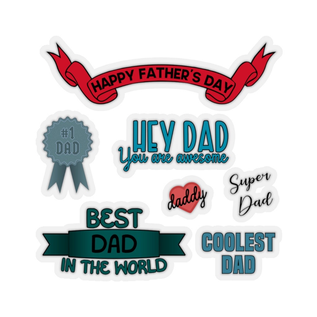 fathers day vinyl stickers pack happy fathers day gift etsy