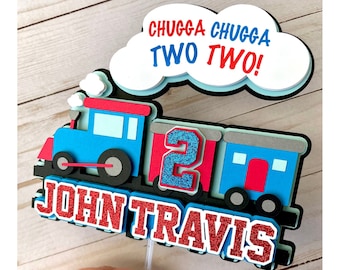 Train Cake Topper, Chugga Chugga Two Two Birthday, Train Party Decor