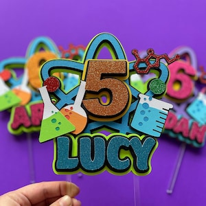 Science Cake Topper, Chemistry Birthday Topper, Science Theme Party, Evil Scientist Topper